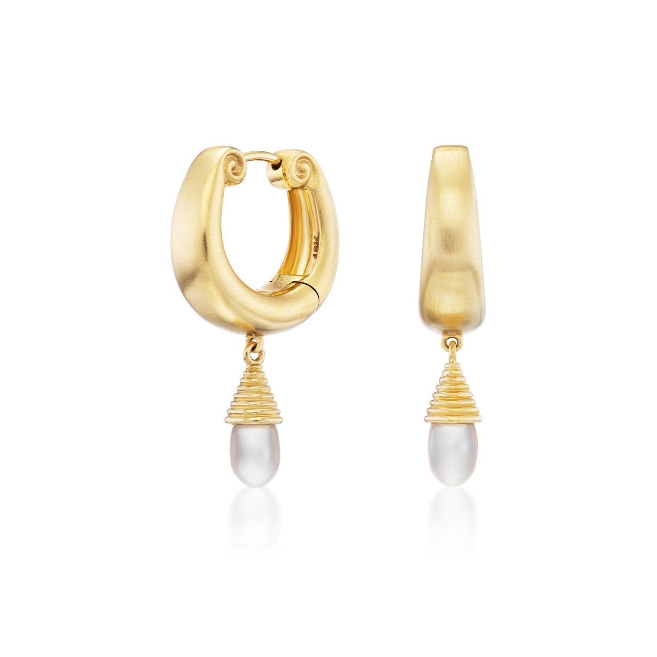 Golden Swirl Drop Hoops