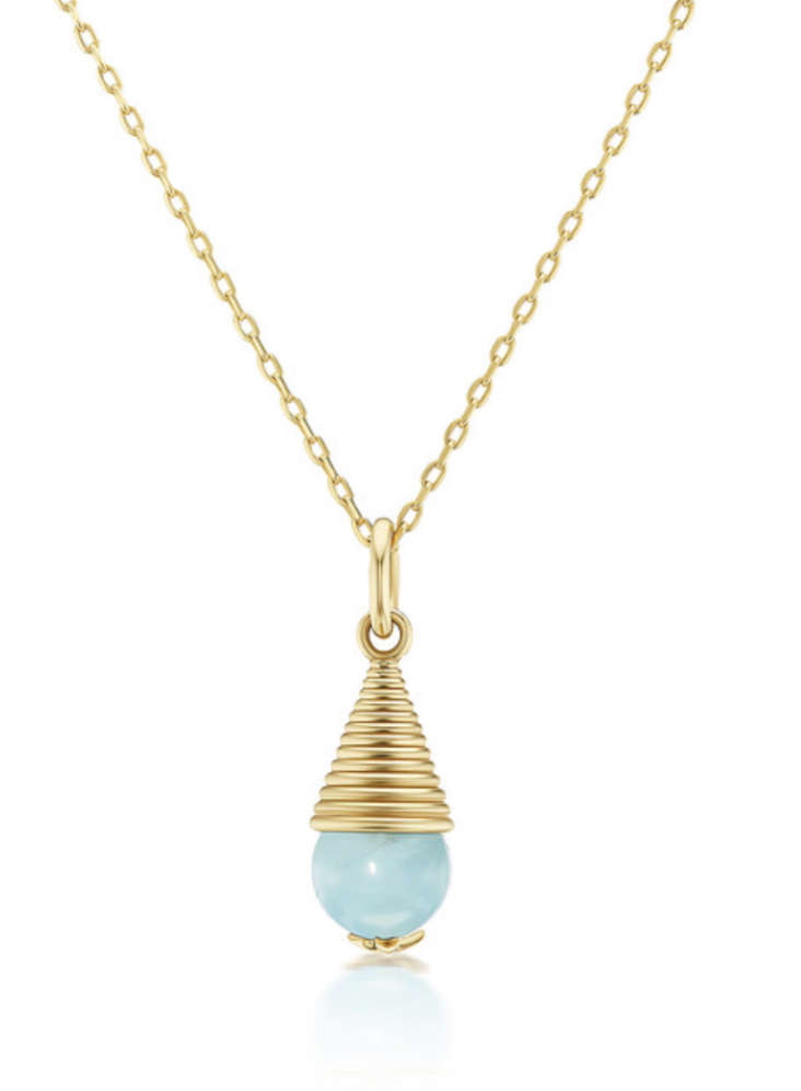 Golden Spiral Bead Necklace