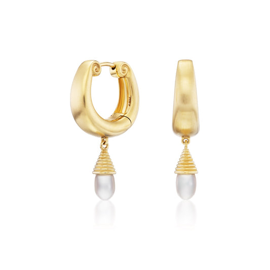 Golden Swirl Drop Hoops