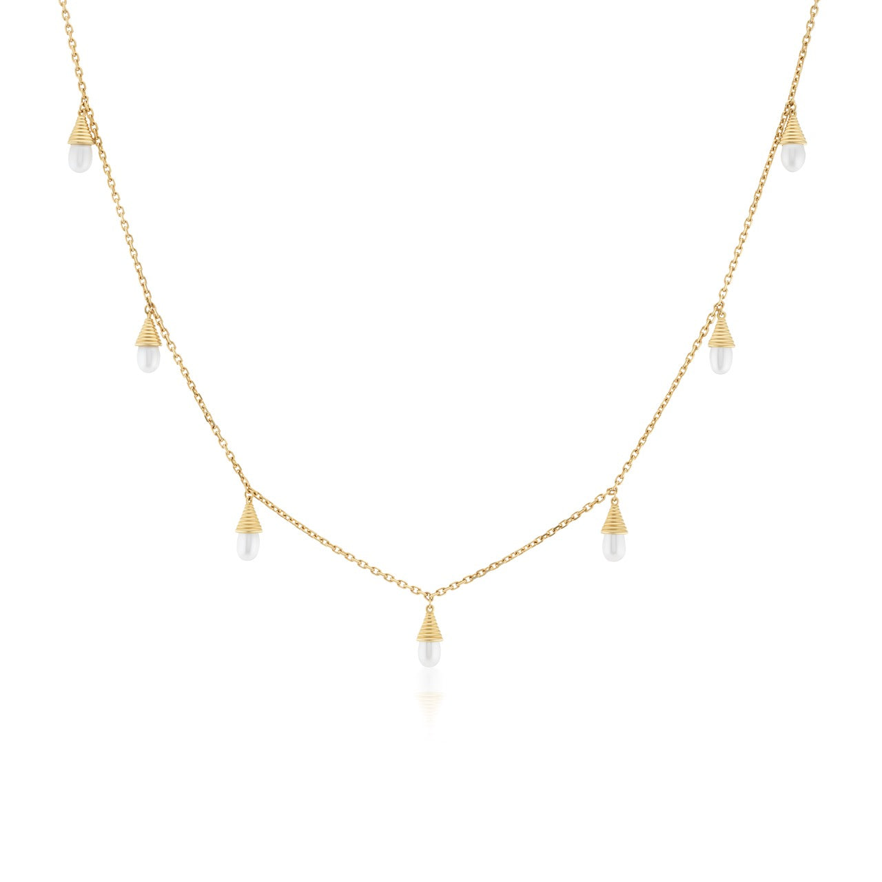 Golden Spiral Station Necklace