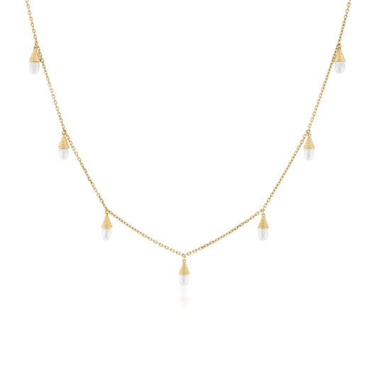 Golden Spiral Station Necklace